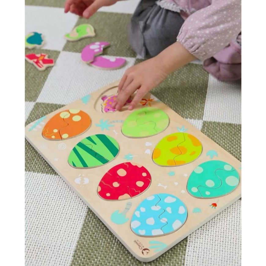Wooden puzzle 3 layers Dinosaur eggs, Classic World – 5