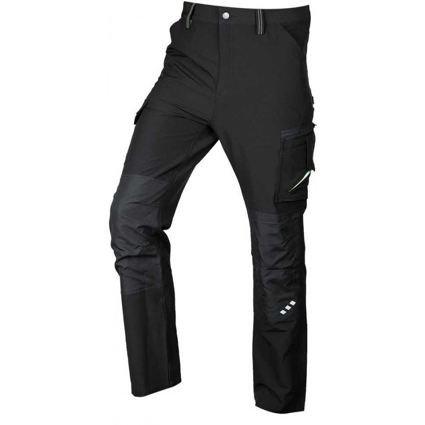 Neo Work trousers Mix&Match with 4-way elastane, black-green, size M