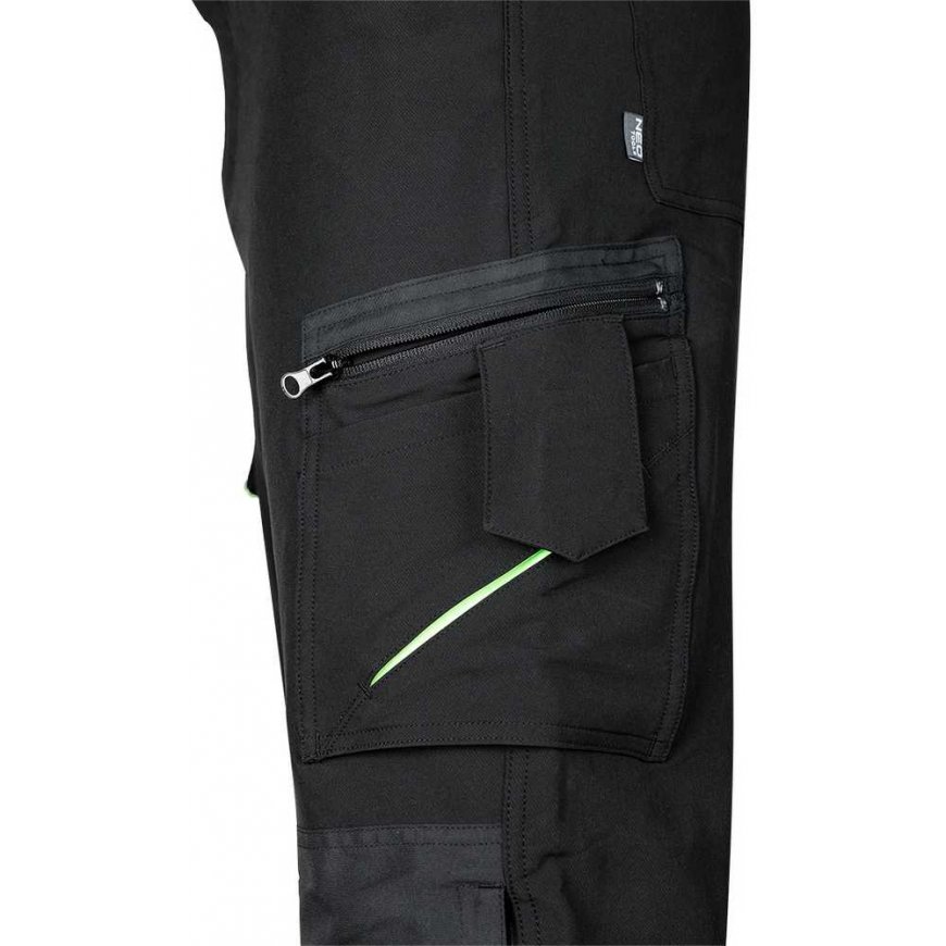 Neo Work trousers Mix&Match with 4-way elastane, black-green, size M – 4