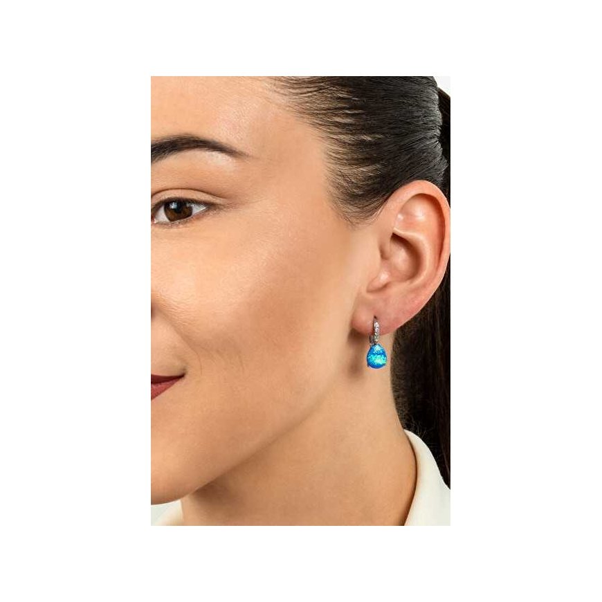 Brilio Silver Fashionable silver earrings with synthetic opals EA371WB – 3