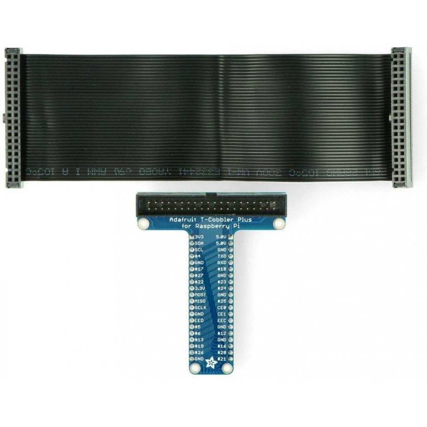 Pi T-Cobbler Plus, išplėtimo priedėlis Raspberry Pi 4 / 3 / 2 / B+, + laido juosta, Adafruit 2028 – 3