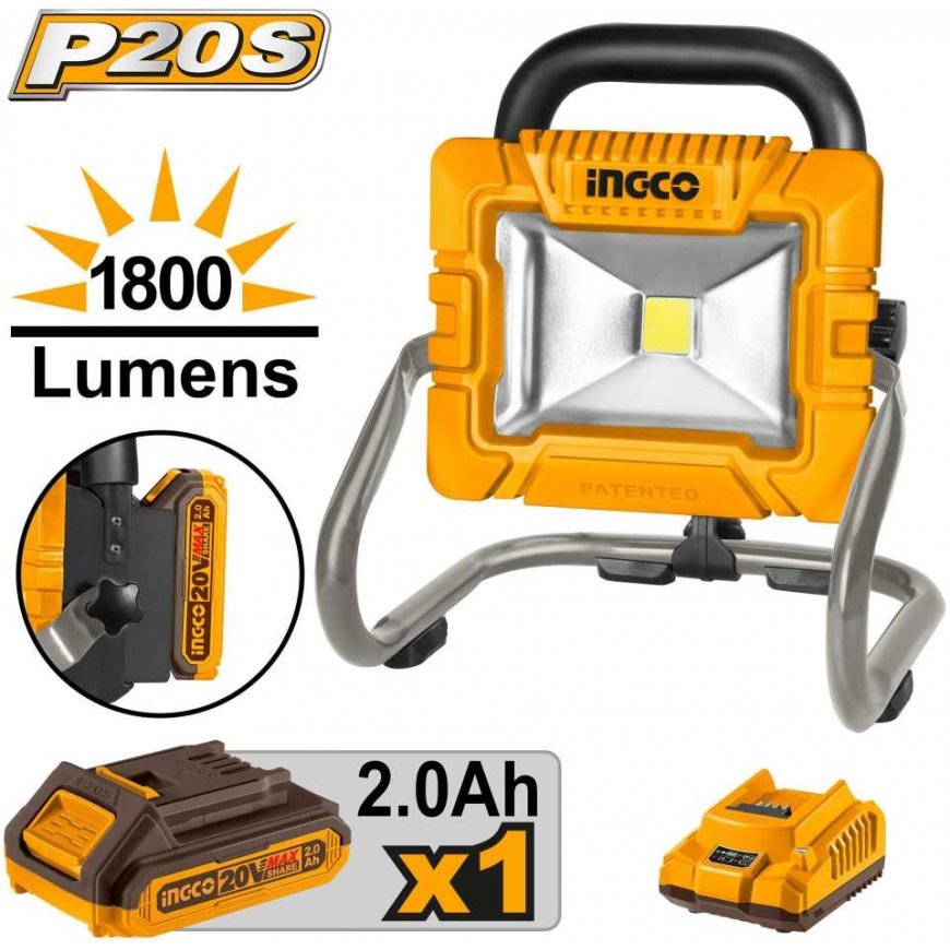 Ingco CWLI20258 cordless spotlight incl. battery and charger – 2