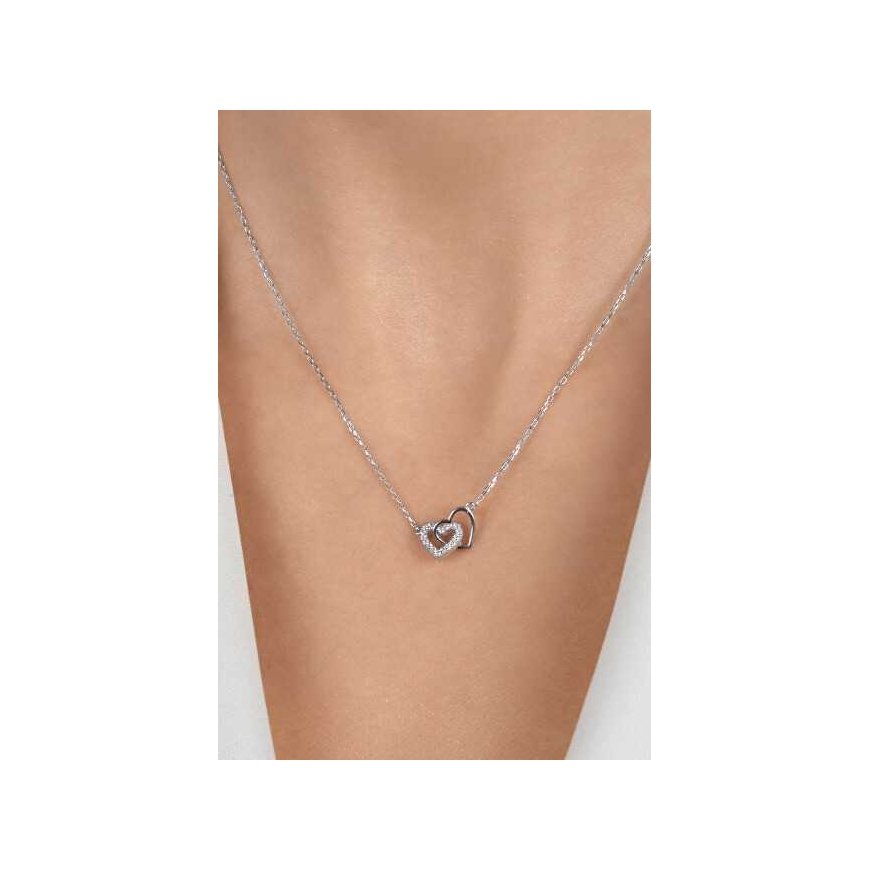 Brilio Silver Silver necklace with connected hearts NCL204W – 2