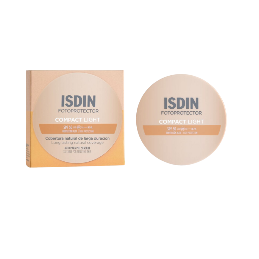 Isdin COMPACT SUNSCREEN SPF 50 long-lasting natural coverage Light 10g