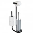 Toilet paper holder with toilet brush UNIVERSAL, 3in1, black, WENKO Toilet paper holder with toilet brush UNIVERSAL, 3in1, black, WENKO