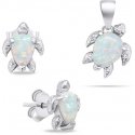 Brilio Silver Playful silver jewelry set with opals Turtle SET235W (earrings, pendant) Brilio Silver Playful silver jewelry set with opals Turtle SET235W (earrings, pendant)