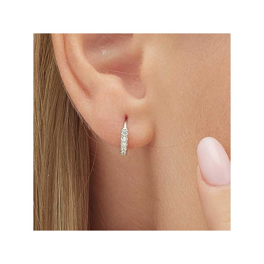 Brosway Fancy Infinite White FIW88 silver hoop single earring – 2