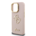 Guess PU Grained 4G Logo -kamerakotelo iPhone 15 Prolle, pinkki