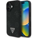 Original GUESS Grained Hot Stamp Peony Triangle Logo MagSafe Case for Apple iPhone 16 black Original GUESS Grained Hot Stamp Peony Triangle Logo MagSafe Case for Apple iPhone 16 black
