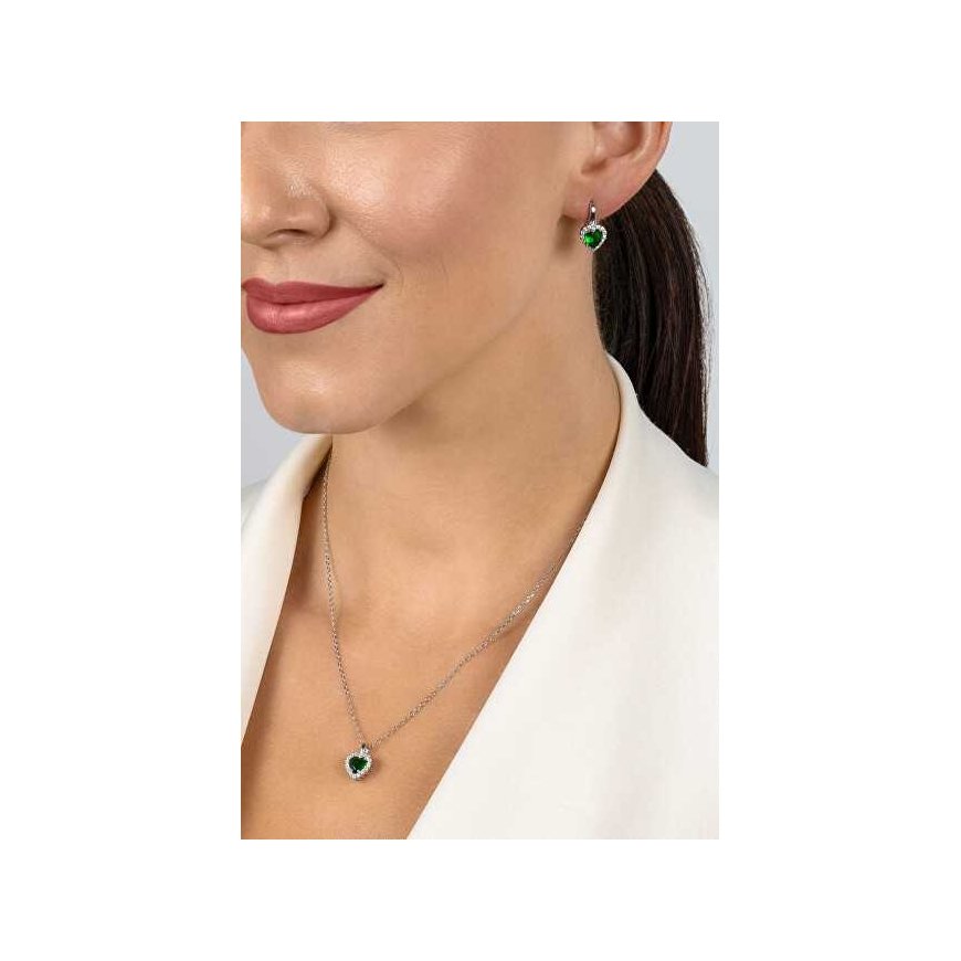 Brilio Silver Silver heart jewelry set with zircons SET273WG (earrings, pendant) – 3