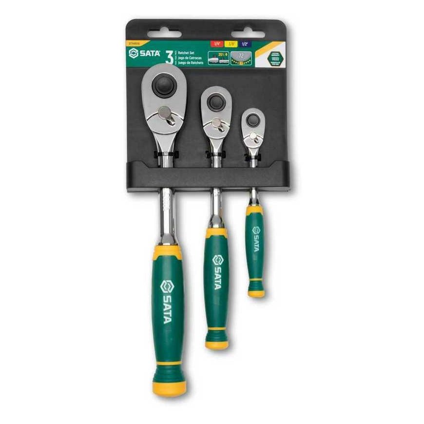 Ratchet set Sata ST14901G 1/2'' 1/4'' 3/8'' 3 pcs.