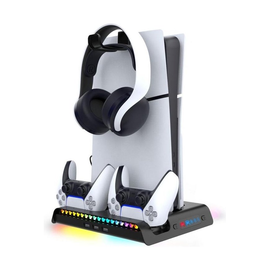 iPega P5S006 RGB Charging Stand + Cooling for PS5 Slim Game Controller