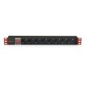 Techly I-CASE STRIP-81UD блок распределения питания 8 розетка(и) 1U Черный, Красный Techly I-CASE STRIP-81UD блок распределения питания 8 розетка(и) 1U Черный, Красный