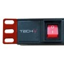 Techly I-CASE STRIP-81UD блок распределения питания 8 розетка(и) 1U Черный, Красный Techly I-CASE STRIP-81UD блок распределения питания 8 розетка(и) 1U Черный, Красный