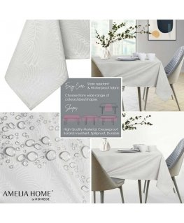 Tablecloth Gaia cream pressed vegetable 100x100 AmeliaHome