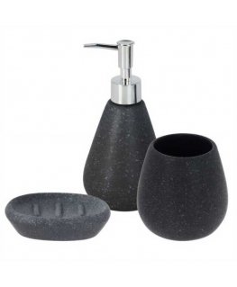 Bathroom Solutions Bathroom accessories set: dispenser, soap dish and cup.
