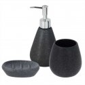 Bathroom Solutions Bathroom accessories set: dispenser, soap dish and cup. Bathroom Solutions Bathroom accessories set: dispenser, soap dish and cup.