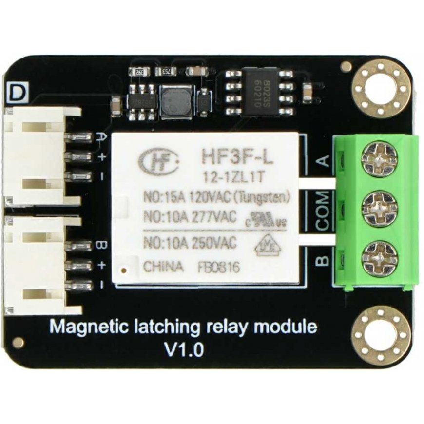 Gravity - 10A/250VAC magnetic relay with latch for Arduino and ESP32 - DFRobot DFR0996 – 2