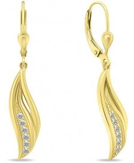 Brilio Silver Gorgeous gold-plated earrings with zircons EA274Y