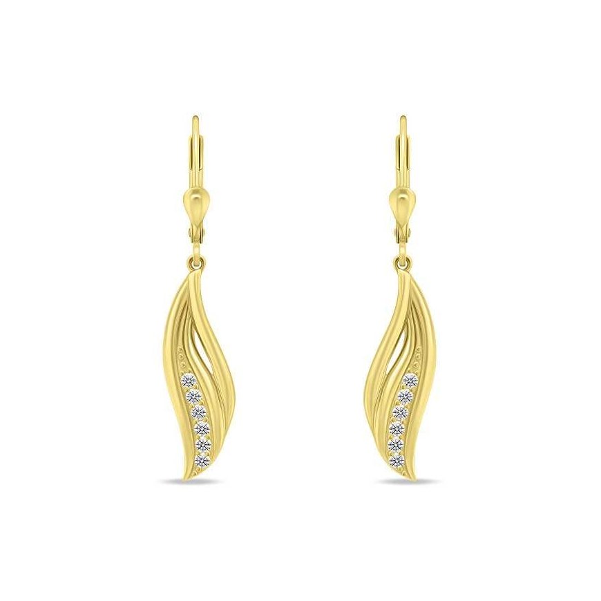 Brilio Silver Gorgeous gold-plated earrings with zircons EA274Y – 4