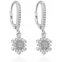 Agate Silver Dangle Earrings Flakes with Zircons AGT-E145LW Agate Silver Dangle Earrings Flakes with Zircons AGT-E145LW