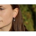 Agate Silver Dangle Earrings Flakes with Zircons AGT-E145LW Agate Silver Dangle Earrings Flakes with Zircons AGT-E145LW