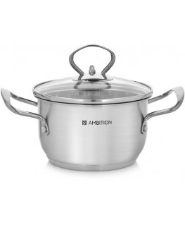 Steel pot with lid Petite 14 cm 1.2 l AMBITION