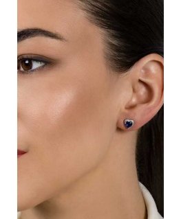 Brilio Silver Romantic silver earrings with zircons Hearts EA901WB