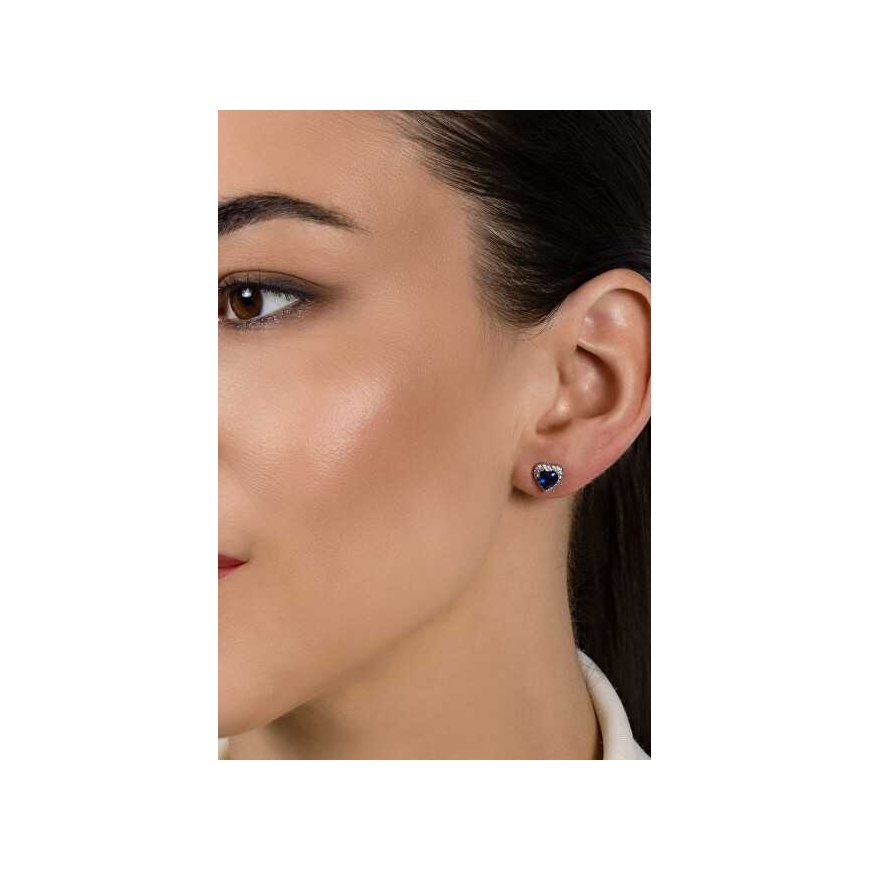 Brilio Silver Romantic silver earrings with zircons Hearts EA901WB