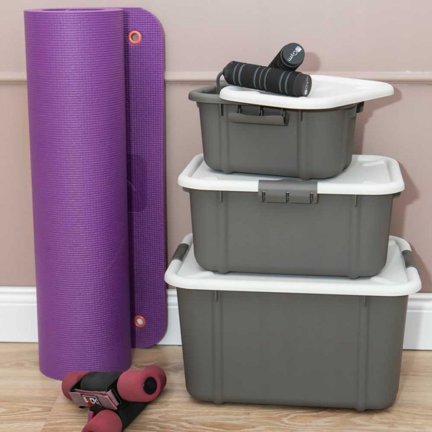 Dark gray 30L BranQ Velur storage container – 4