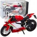 Lean Toys Red Metal Sports Motorcycle with Lights and Sounds 1:12 Lean Toys Red Metal Sports Motorcycle with Lights and Sounds 1:12