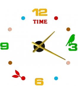 Ikonka Sticker wall clock with colored digits 80-90cm