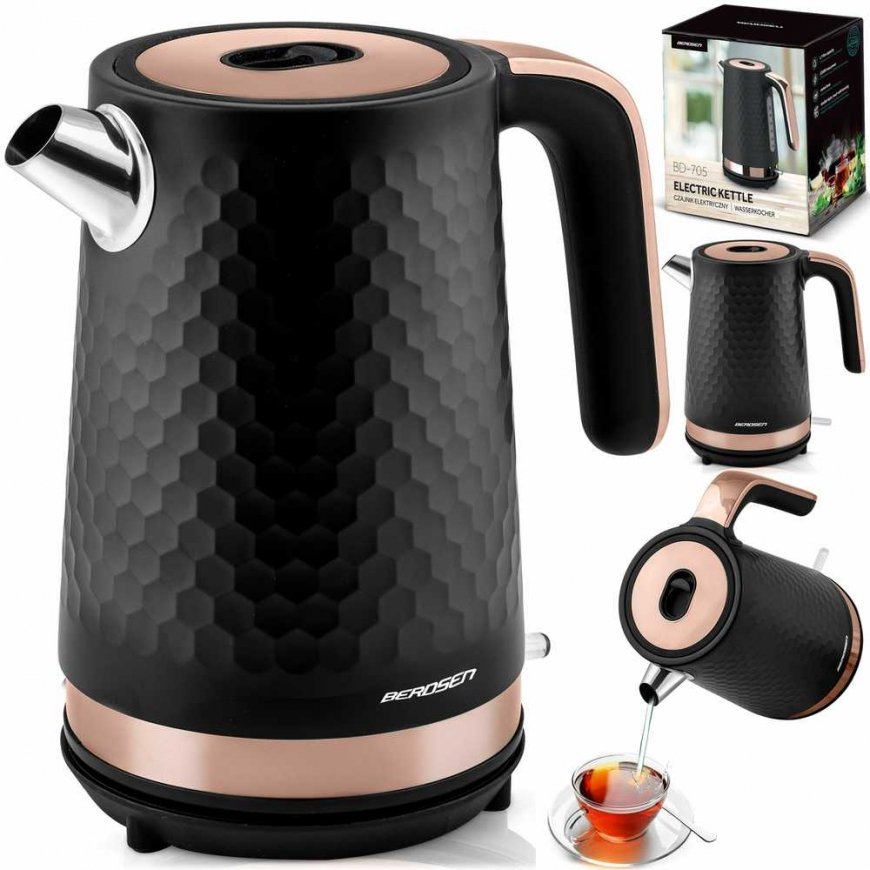 Electric kettle 1.7l Berdsen BD-705 black and copper color