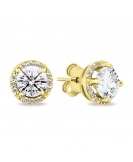 Brilio Silver Brilio Silver Sparkling gold plated earrings with zircons EA601Y
