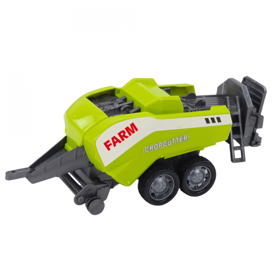 Lean Toys Raudonas traktorius su krautuvu ir presu – 4