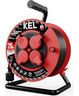 Kel Plastrol PROFESIONAL LINE sewer inlet 4x2p + Z IP44 16A H05RR- F 3x1.5 25m Black (W-97054)