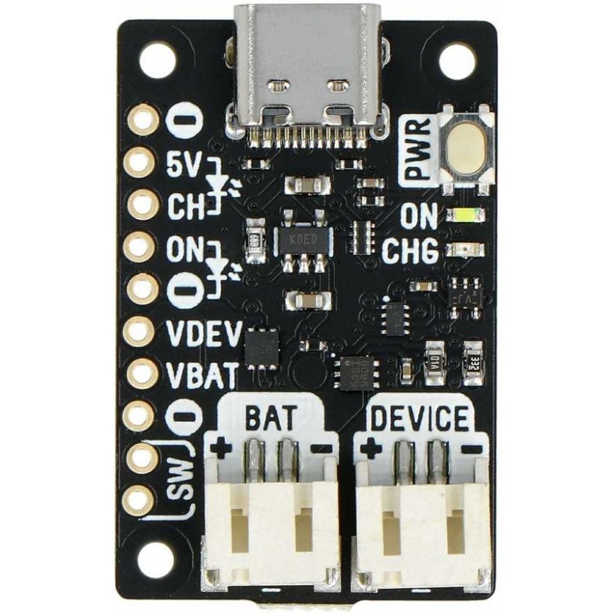 LiPo Amigo PRO - Li-Pol ir Li-Ion akumuliatorių įkrovimo modulis per USB C - Pimoroni PIM612 – 2