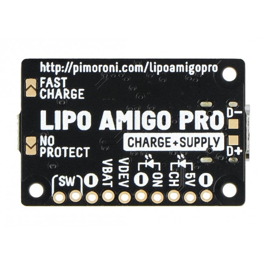 LiPo Amigo PRO - Li-Pol and Li-Ion battery charging module via USB C - Pimoroni PIM612 – 3