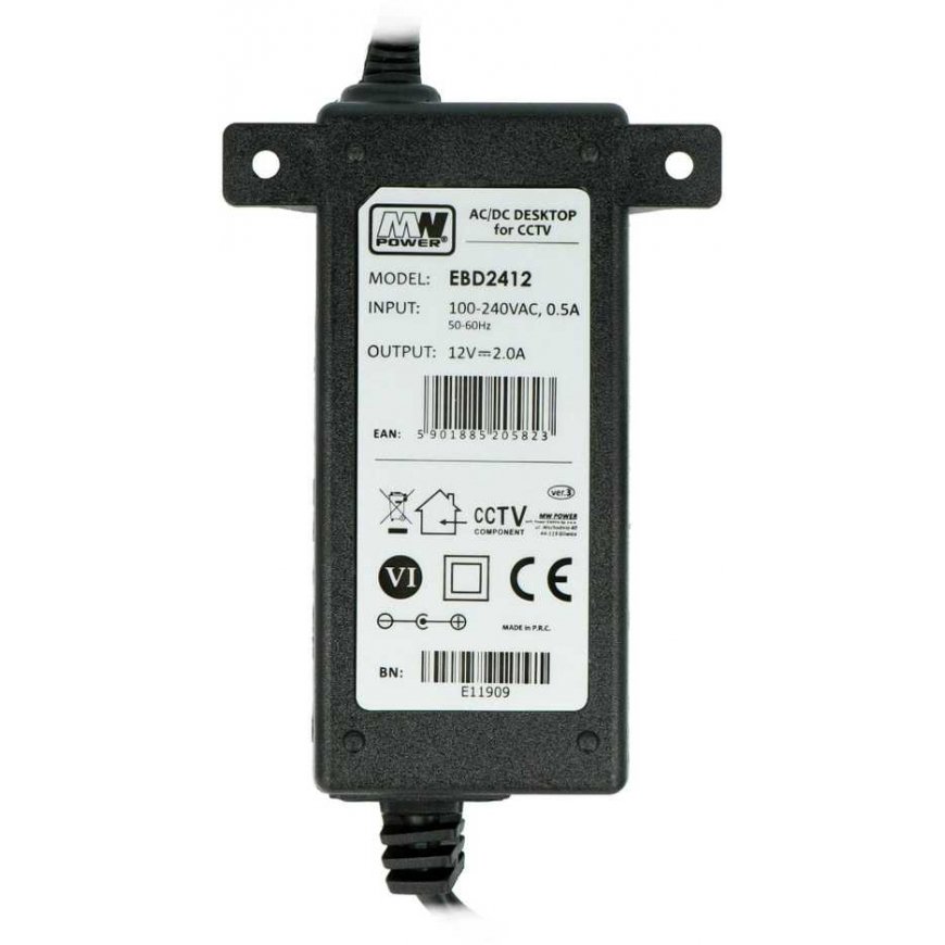 Oem Power Supply MW Power EBD2412 12V/2A - DC Plug 5.5/2.1mm – 2