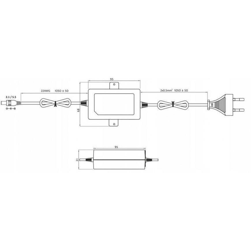 Oem Maitinimo šaltinis MW Power EBD2412 12V/2A - DC kištukas 5.5/2.1mm – 5