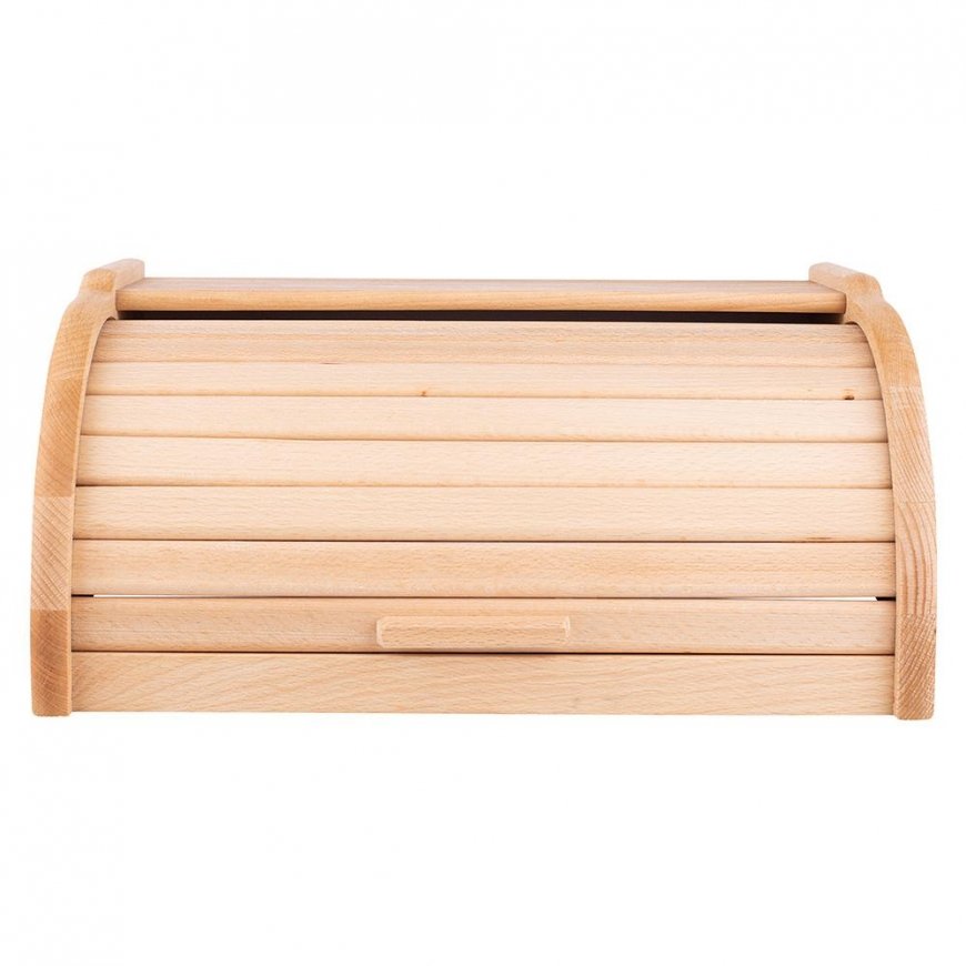 Lumarko WOODEN BREAD BOX WITH BLIND LARGE 39X29X18CM LIGHT WOOD