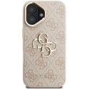 Guess PU 4G Metallinen Logolla Jalustalla Kamerakehys iPhone 16:lle Vaaleanpunainen