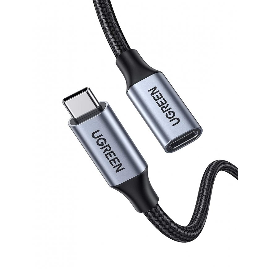 Ugreen USB-C 3.1 Extension Cable USB-kaapeli USB 3.2 Gen 2 (3.1 Gen 2) 1 m USB C musta, Harmaa