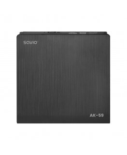 Savio AK-59 External slim CD/DVD Recorder R/RW - USB-C/USB-A black optinių diskų įrenginys DVD±RW Juoda