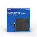 Savio AK-59 External slim CD/DVD Recorder R/RW - USB-C/USB-A black optiskā iekārta (CD, DVD-RW, Blu- Savio AK-59 External slim CD/DVD Recorder R/RW - USB-C/USB-A black optiskā iekārta (CD, DVD-RW, Blu-