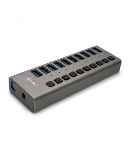 i-tec U3CHARGEHUB10 PDA/mobīlo telefonu lādētājs Universāls Pelēks AC Ātrā uzlāde Iekštelpas