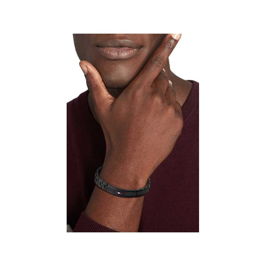 Tommy Hilfiger Nadčasový černý náramek pro muže Homme 2790420 – 2