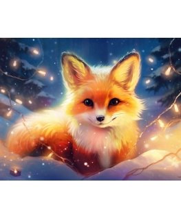 Beldizart Diamond painting with picture frame Fox in the light 30x40 cm VA827