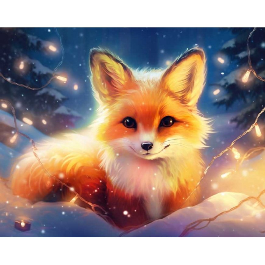 Beldizart Diamond painting with picture frame Fox in the light 30x40 cm VA827