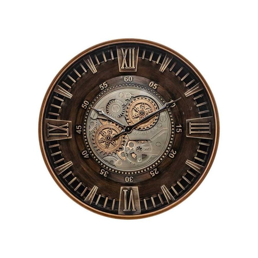Atmosphera Retro style clock with visible YONI mechanism, Ø 59 cm – 5